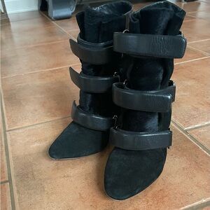 Isabel Marant Scarlet Wedge Black Boots Booties Size 38 or 7 1/2